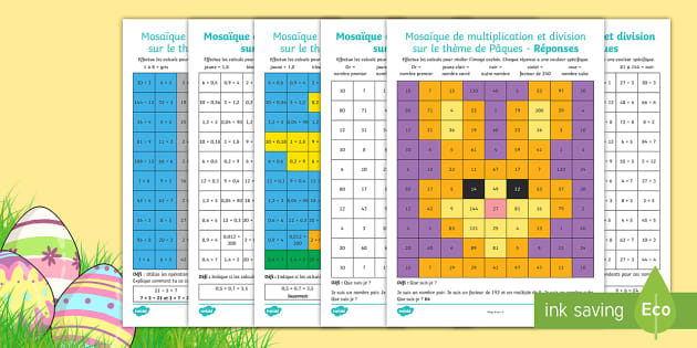 Mosaïque de multiplication des tables 6, 7, 8 et 9 - Twinkl