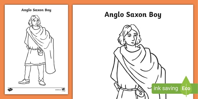 Anglo Saxon Boy Colouring Sheet Teacher Made Twinkl