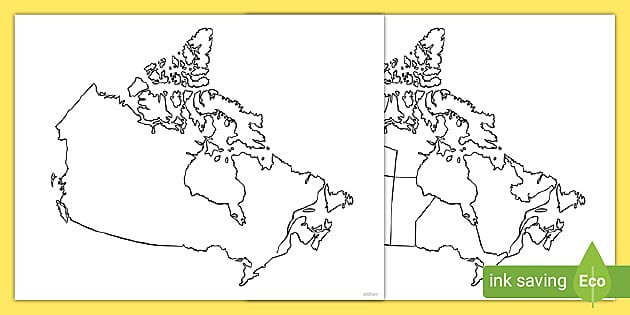 blank physical map of canada