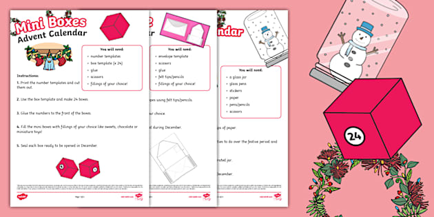 Simple Homemade Advent Calendar Ideas Pack (Teacher Made)