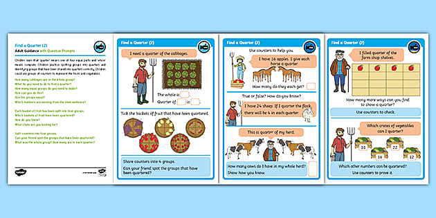 👉 White Rose Maths Compatible Year 1 Find a quarter (2)