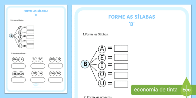 Forme As Sílabas - 'B' (teacher Made) - Twinkl