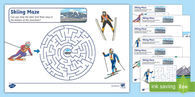 FREE Skiing Maze Activity Worksheets (creat de profesori)