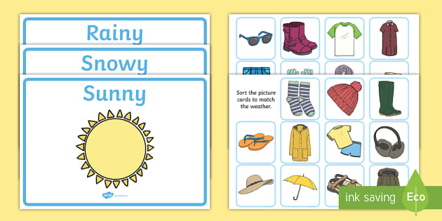 Weather Clothes Sorting Activity - clothes sorting activity