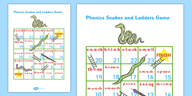 Phase 4 Phonics Snakes And Ladders Blending Game Editable