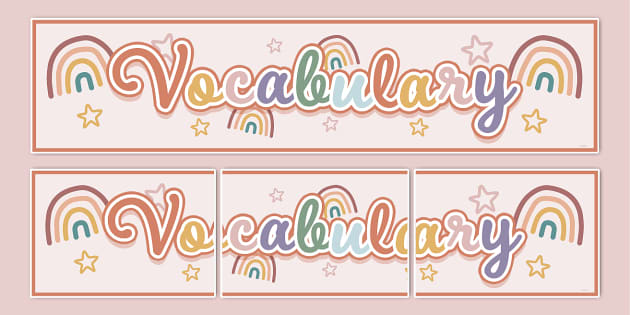 Muted Rainbow-Themed Vocabulary Display Banner - Twinkl