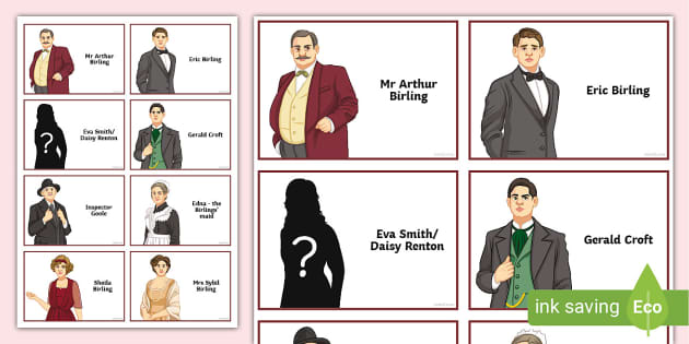 EAL An Inspector Calls Character Flash Cards (teacher Made)