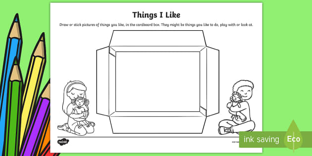 Kindergarten Things I Like Worksheet / Worksheet - Twinkl