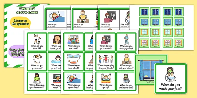 Where Questions Lotto - Rooms Of The House - ESL Questions Resources