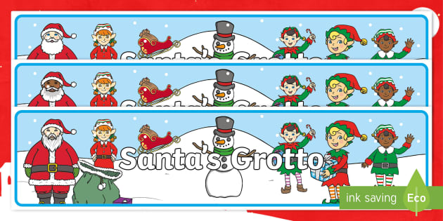 Santa's Grotto Display Banner (teacher made) - Twinkl