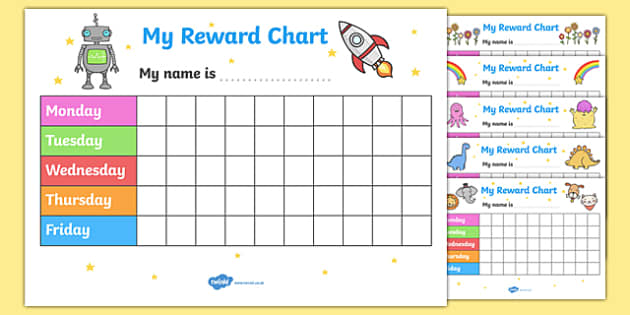 Sticker Charts For 5 Year Olds