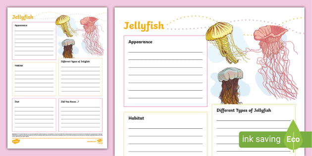 KS2 Jellyfish Fact File Template (teacher made) - Twinkl