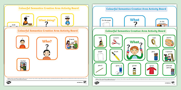 Creative Area - Colourful Semantics Activity Board - Twinkl