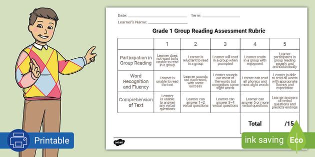 Grade 1 Group Reading Assessment Rubric Twinkl 9322