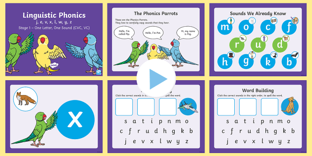 Northern Ireland Linguistic Phonics Stage 1 J E V X L W Y Z Powerpoint