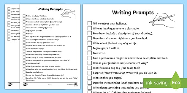 Creative Writing Prompts | Checklist (teacher made) - Twinkl
