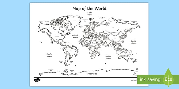 Australia In World Outline Map Map Of The World (Teacher Made)