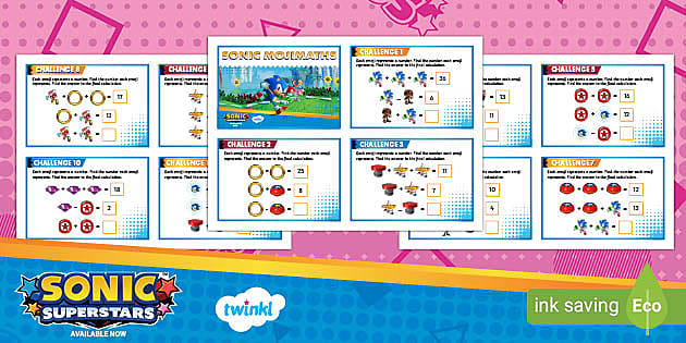 FREE! - 👉 Sonic: Moji Maths Activity [Ages 7-9] - Twinkl