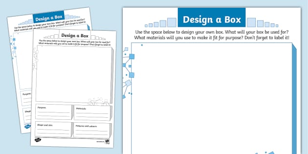 Design a Box Worksheet (Teacher-Made) - Twinkl