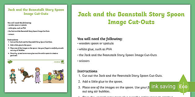 Jack and the Beanstalk Story Spoon Image Cut-Outs - Twinkl