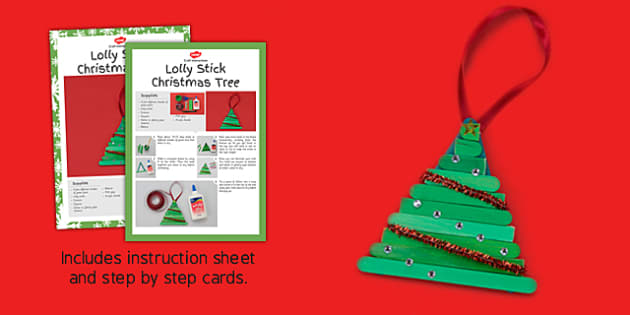 Download Lolly Stick Christmas Tree Craft Instructions Christmas PSD Mockup Templates