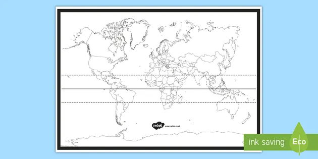 Equator Map Printable Countries On The Equator Line