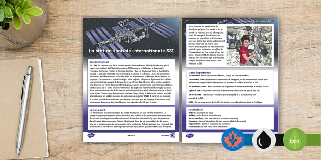 Fact File International Space Station French (Teacher-Made)