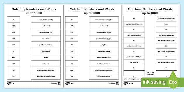 matching-numbers-and-words-up-to-1000-worksheet-twinkl