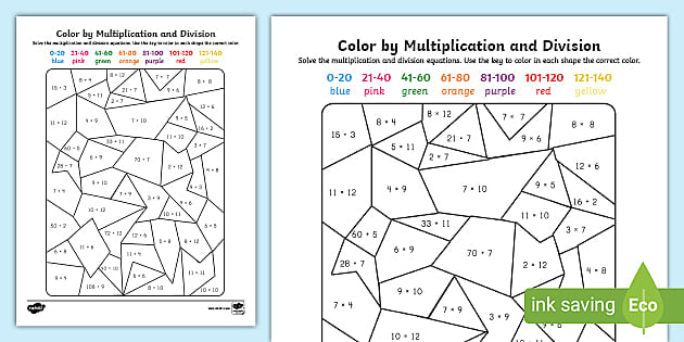 free color by multiplication and division activity