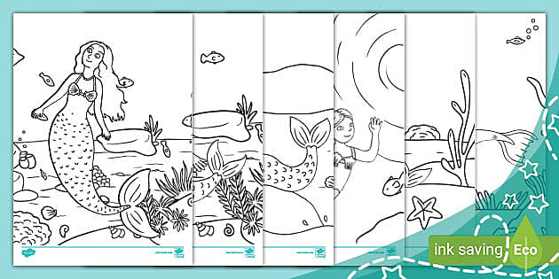 coloring pages of mermaid