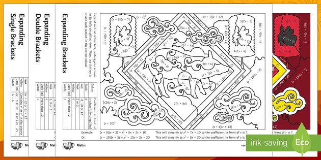 Chinese New Year Maths Expanding Brackets Differentiated Color By Number