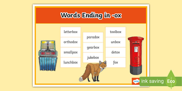 Words Ending in -ox Word Mat (teacher made) - Twinkl