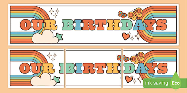 Retro-Themed Our Birthdays Display Banner (Teacher-Made)