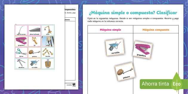 Ficha De Actividad ¿máquinas Simples O Compuestas