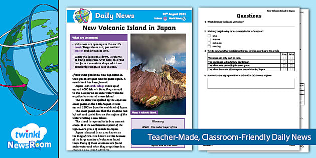 News Story for Children 7-9: New Volcanic Island in Japan