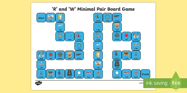 'r' And 'w' Minimal Pair Board Game (teacher Made) - Twinkl