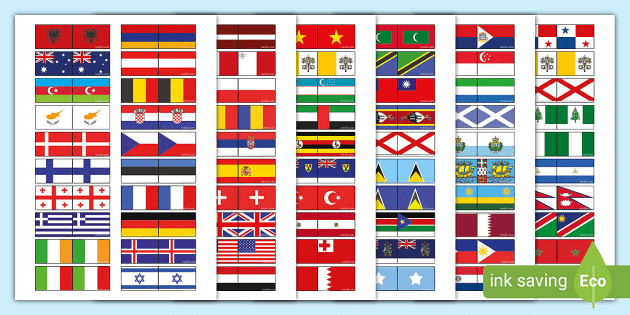 European Flags Matching Cards (Teacher-Made) - Twinkl