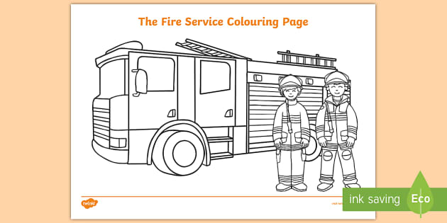 Fire Service Colouring Page Hecho Por Educadores Twinkl