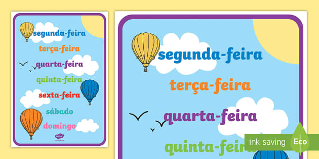 Domingo Segunda-feira TerÃ§a-feira Quarta-feira Quinta-feira Sexta