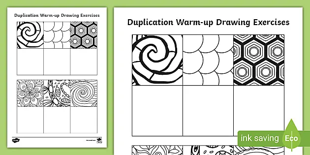 Exercises　Warm-Up　Sketches　Drawing　Warm-Up　Duplication　Art