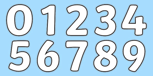 👉 Printable Outline Bubble Numbers 0 9 One Page Twinkl