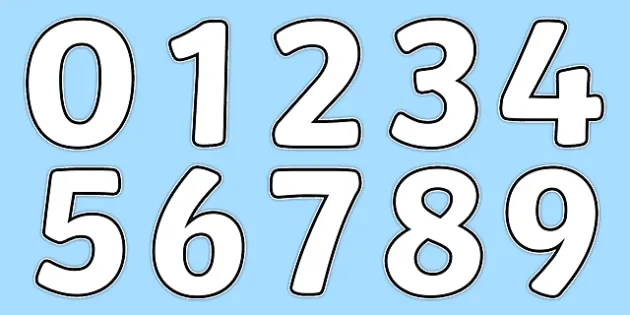 printable outline bubble numbers 0 9 one page twinkl