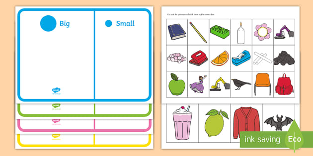 Colour and Size Sorting Activity (Teacher-Made) - Twinkl