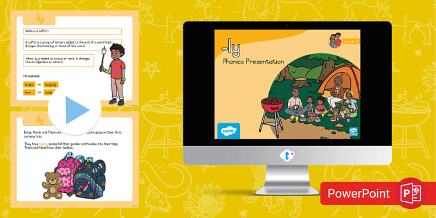 Grade 2 Phonics: -ly PowerPoint Presentation (teacher made)