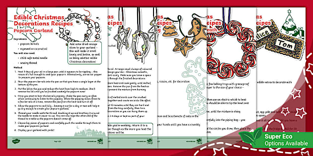 Edible Christmas Decorations Recipes (Teacher-Made) - Twinkl