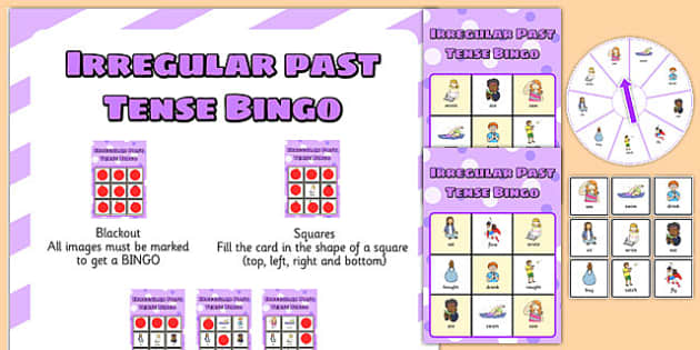 Irregular Past Tense Spinner Bingo