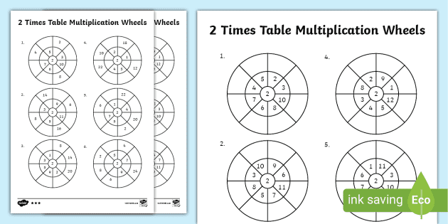 2 times table worksheet pdf multiplication wheels sheets