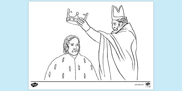 FREE! - David I Being Crowned King Colouring | Colouring Sheets