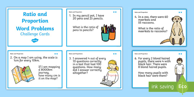Ratio And Proportion Maths Challenge Cards teacher Made 