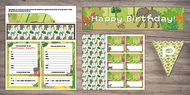 Safari Birthday Bundle Safari First Birthday Decor Muted Safari